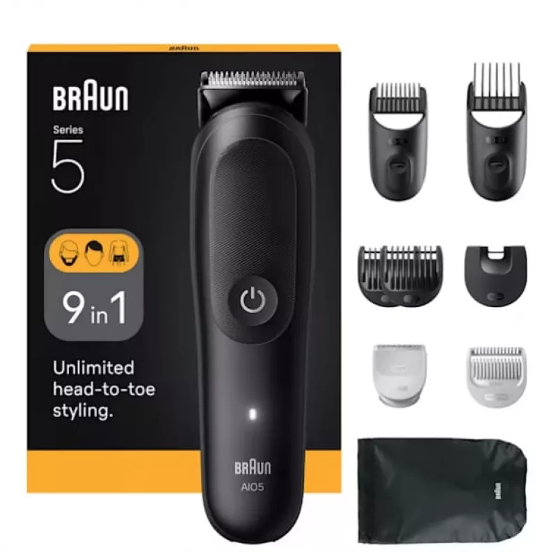 Plaukų kirpimo mašinėlė Braun AIO5540 Black Lithium-Ion 120 min