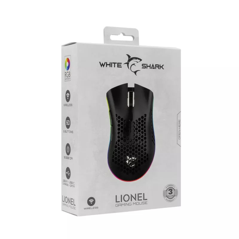 White Shark WGM-5012 Lionel Black žaidimų pelė