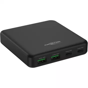 USB-C įkroviklis ANSMANN DC465PD (juodas, 65 W, PD, Quick Charge 3.0)