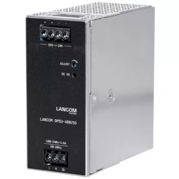 Maitinimo blokas Lancom Systems LANCOM DPSU-480/55 — 480 W, AC 100–240 V, TS35 DIN, juodas/plienas