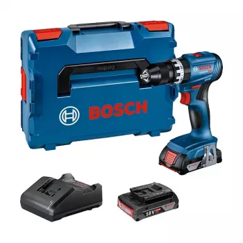 Bosch GSB 18V-45 Professional – Gręžtuvas-suktuvas su smūgiu – Belaidis – 2 greičiai – Raktinis griebtuvas 13 mm – 45 N·m – 2 akumuliatoriai – 18 V (06019K3303)