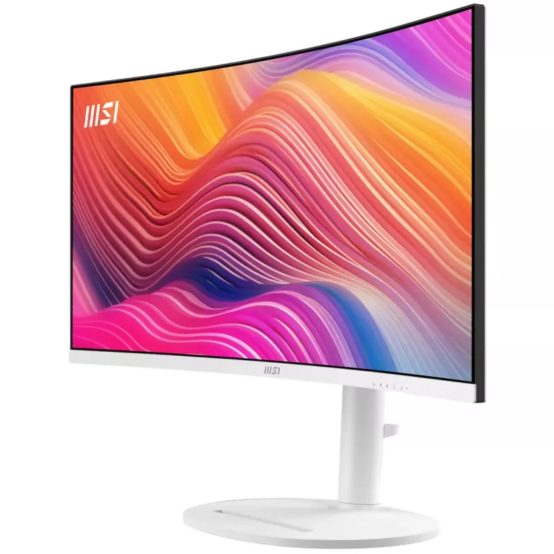 34 colių MSI Modern MD342CQPWDE lenktas VA LCD monitorius 3440×1440 UWQHD 21:9, 4 ms, 300 cd/m², USB hub, garsiakalbiai, VESA, aukščio reguliavimas — Baltas
