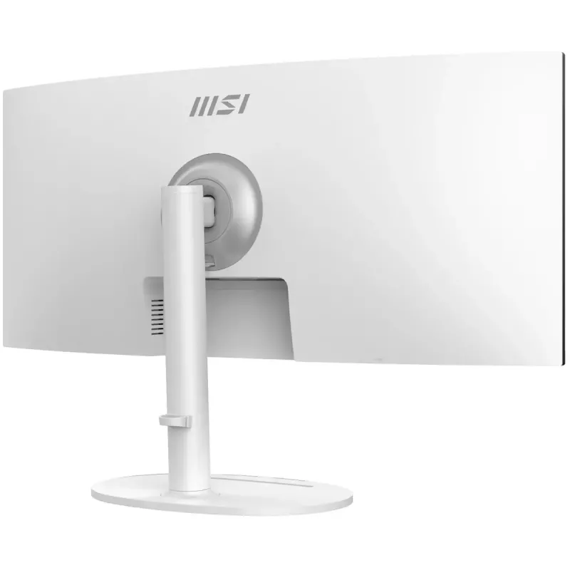 34 colių MSI Modern MD342CQPWDE lenktas VA LCD monitorius 3440×1440 UWQHD 21:9, 4 ms, 300 cd/m², USB hub, garsiakalbiai, VESA, aukščio reguliavimas — Baltas