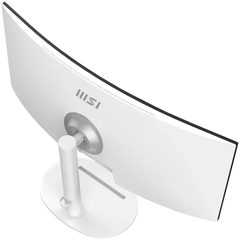 34 colių MSI Modern MD342CQPWDE lenktas VA LCD monitorius 3440×1440 UWQHD 21:9, 4 ms, 300 cd/m², USB hub, garsiakalbiai, VESA, aukščio reguliavimas — Baltas