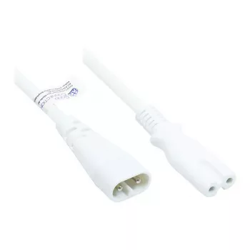 Euro prailginimo laidas C8 kištukas (tiesus) į C7/Euro 8 lizdą (tiesus), baltas, 0,75 mm², 2 m, Good Connections® (P0870-W020)