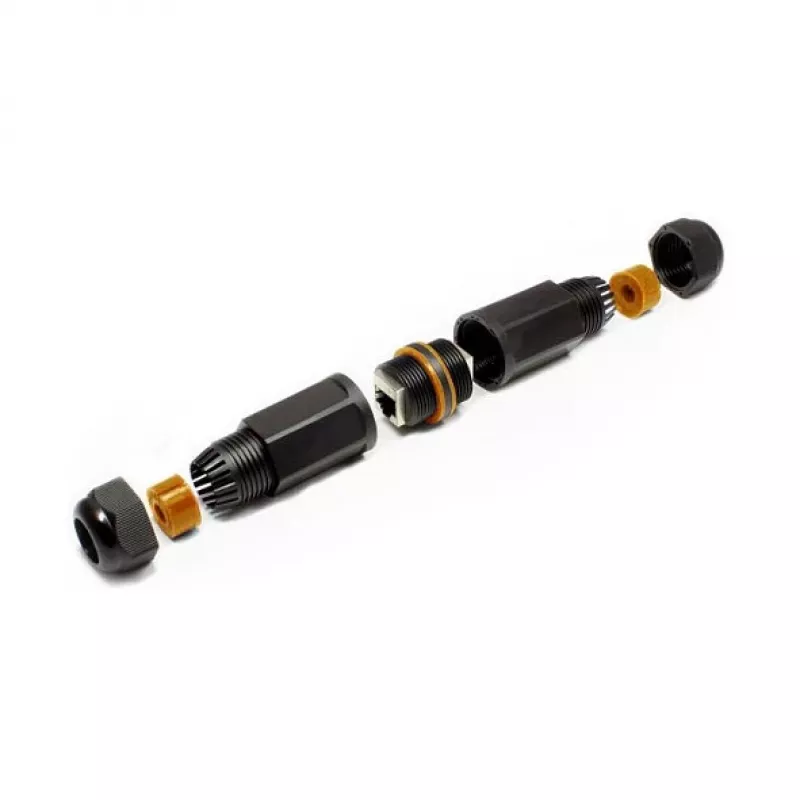 Good Connections ODC-02 Outdoor IP67 Cat.6A RJ45 komutacinio kabelio jungtis, juoda
