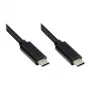 Įkrovimo ir duomenų kabelis USB 3.1 (Gen.1), USB-C™ kištukas reversinis, variniai laidai, juodas, 1 m, Good Connections® (GC-M0113)