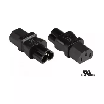 Maitinimo adapteris IEC įrenginio kištukas C6 (tiesus) į IEC įrenginio lizdą C13 (tiesus), UL, juodas, Good Connections® (PA-0630S)