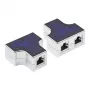Modulinis T-Adapteris, 1x RJ45 lizdas į 2x RJ45 lizdus, kontaktų išdėstymas 1:1, Good Connections (GC-N0153)