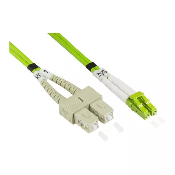 Alcasa LW-801LS5 Skaidulinis optinis kabelis 1 m LSZH OM5 LC SC Žalias