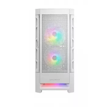 PC korpusas Cougar Airface RGB Midi Tower baltas – 230×386×491 mm, 3×120/140 mm priekyje, 1×120 mm gale, 2.5/3.5 colio diskai