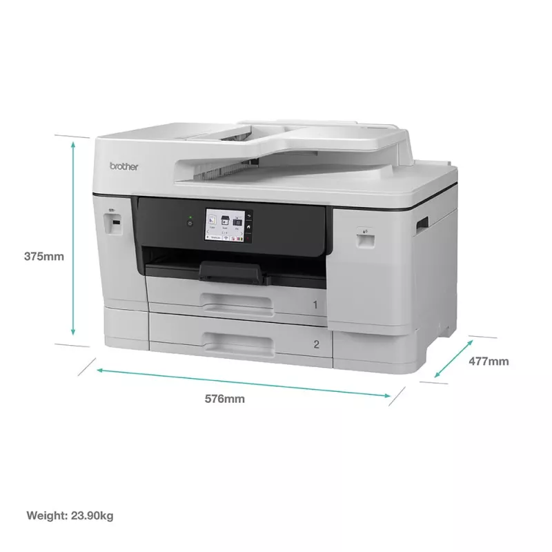 Daugiafunkcis rašalinis spausdintuvas Brother MFC-J6960DW – A3, 1200 x 4800 dpi, 31 ppm, Wi‑Fi, Ethernet, Duplex