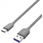 USB 3.2 Gen 1 laidas, USB-A kištukas > USB-C kištukas (pilka, 2 m, pintas)