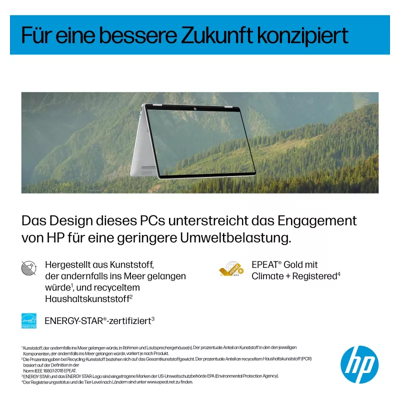 HP OmniBook BZ7Z8EA 14 colių nešiojamasis kompiuteris - 512 GB SSD - 8 GB RAM - SDRAM - WUXGA (1920x1200) - Liečiamas ekranas - Windows 11 Home