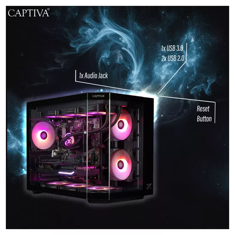 Stalinis kompiuteris CAPTIVA R90-031 Ryzen 7 5700X 32GB 1TB SSD RTX5070 Windows 11