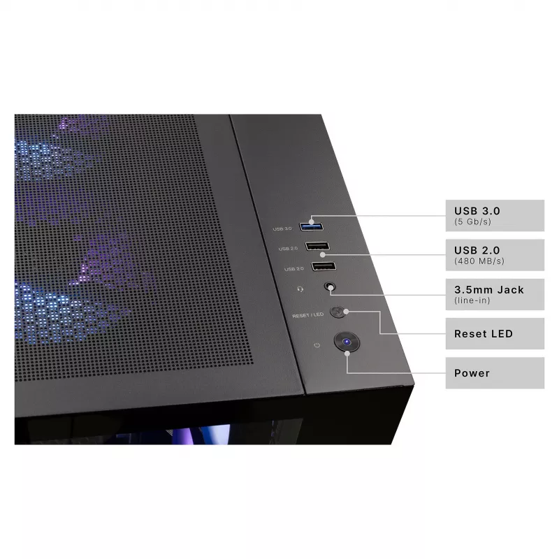 Stalinis kompiuteris CAPTIVA R90-031 Ryzen 7 5700X 32GB 1TB SSD RTX5070 Windows 11