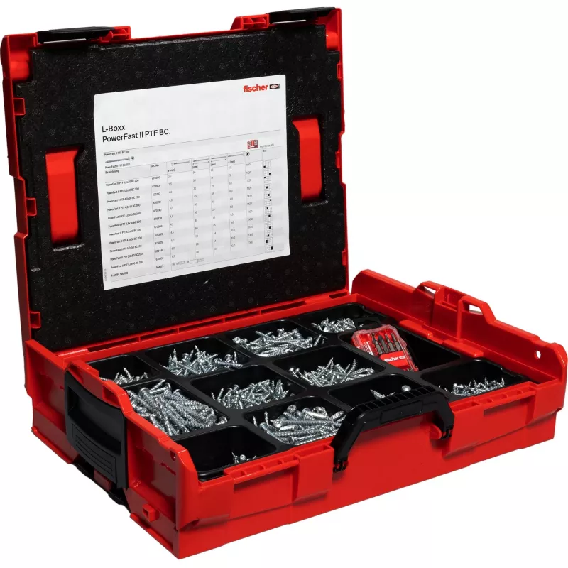 Fischer PowerFast II L-BOXX varžtų rinkinys su plokščia galvute (568480)