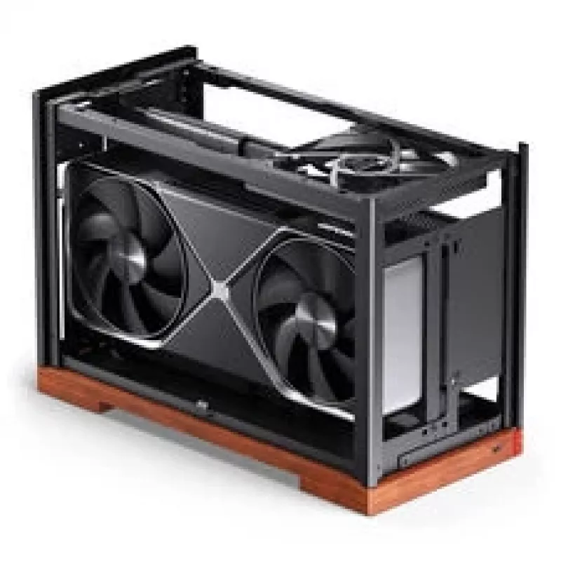 Jonsbo T9 Black Mini ITX korpusas su PCIe 5.0 stovu - sidabrinis (T9 SILVER PCIE 5.0)