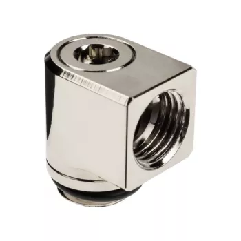 EK Water Blocks EK-Torque Micro Adapter 90 laipsnių G1/4 colio AG į G1/4 colio IG - Sukamas, nikeliuotas
