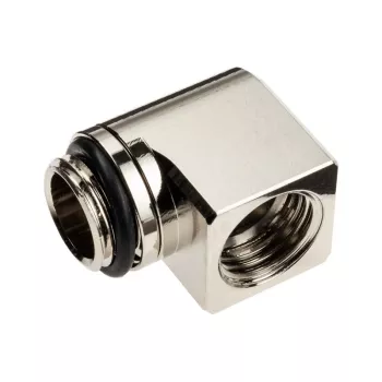EK Water Blocks EK-Torque Micro Adapter 90 laipsnių G1/4 colio AG į G1/4 colio IG - Sukamas, nikeliuotas