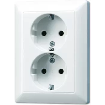 JUNG Schuko dvigubas kištukinis lizdas AS5020UWW AS 500/A plus Alpine White