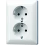 JUNG Schuko dvigubas kištukinis lizdas AS5020UWW AS 500/A plus Alpine White
