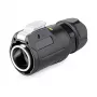Alcasa S1 IC01-24R01 RJ45 kištukas/lizdas tiesus metalinis silikoninis cinkas IP65 IP67 juodas