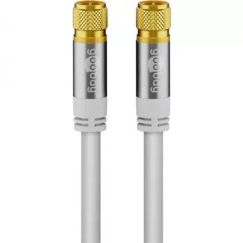 Goobay SAT antenos laidas (135 dB tipas), 4x ekranuotas, 2 m, baltas - auksuotas, F kištukas > F kištukas (70600)