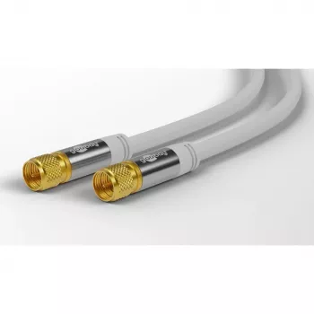 Goobay SAT antenos laidas (135 dB tipas), 4x ekranuotas, 2 m, baltas - auksuotas, F kištukas > F kištukas (70600)