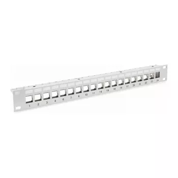 EFB-Elektronik paskirstymo skydas Patchpanel 48,30 cm (19 inch) 1HE, 24 prievadų, pilkas, be keystone