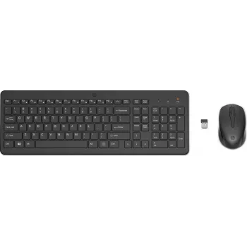 Belaidis klaviatūros ir pelės rinkinys HP 330 – pilno dydžio RF, juodas, pelė įtraukta, 0,42 kg