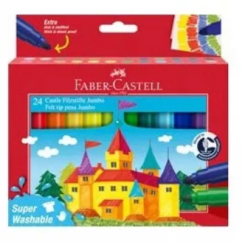 Flomasteris Faber-Castell 154324 įvairios spalvos 24 vnt.