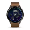 Išmanusis laikrodis GARMIN Venu 4 45 mm (1,4 colio) AMOLED 454×454 px, Wi‑Fi, GPS, 8 GB, juodas korpusas, rudos odos dirželis