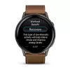 Išmanusis laikrodis GARMIN Venu 4 45 mm (1,4 colio) AMOLED 454×454 px, Wi‑Fi, GPS, 8 GB, juodas korpusas, rudos odos dirželis
