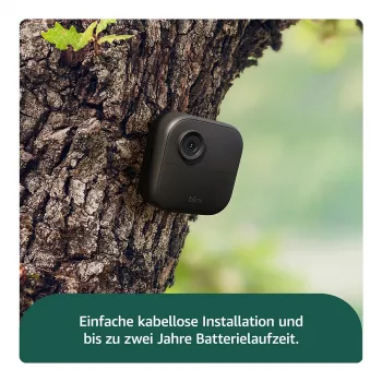 AMAZON (RING) Blink Outdoor 4 - Tinklo stebėjimo kamera - Lauko, Vidinė zona - atspari oro sąlygoms - Spalvotas (diena/naktis) - 1080p - Garsas - belaidė - Wi-Fi (B0B1N5RL1Q)
