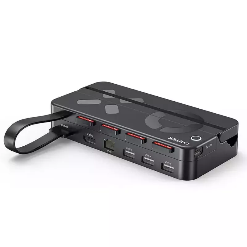 Dėklas-stotelė nešiojamai žaidimų konsolei Unitek G1002F01 – USB jungties dokas, juodas