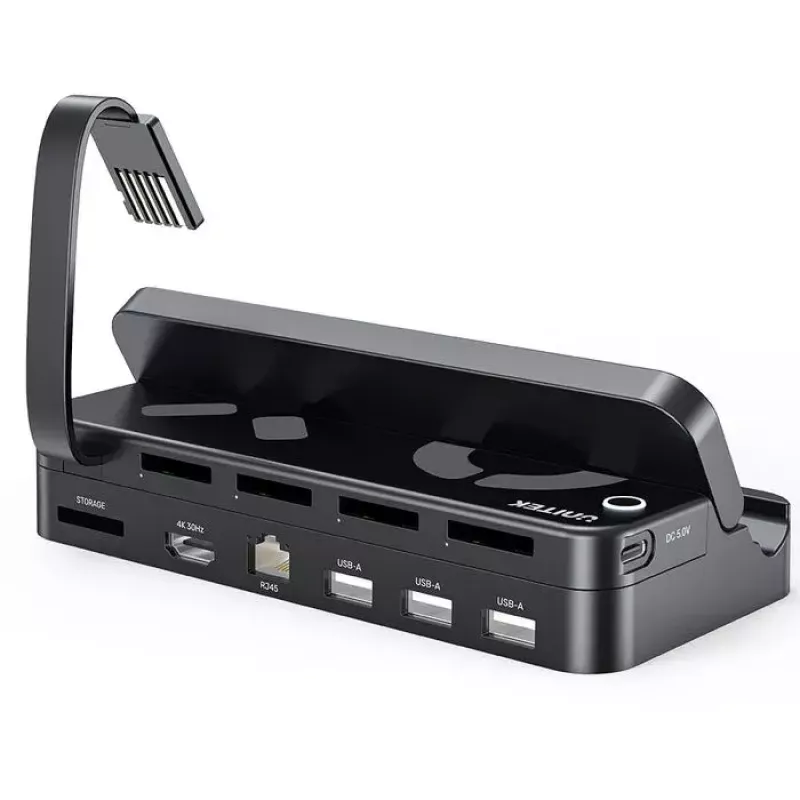 Dėklas-stotelė nešiojamai žaidimų konsolei Unitek G1002F01 – USB jungties dokas, juodas