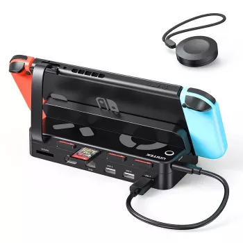 Dėklas-stotelė nešiojamai žaidimų konsolei Unitek G1002F01 – USB jungties dokas, juodas