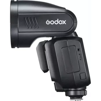 Blykstė Godox V100‑N Nikon – nešiojama TTL Li‑ion blykstė su nuimamu moduliu