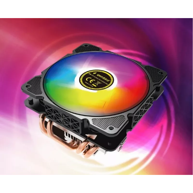 Oro aušintuvas Gembird CPU-HURACAN-ARGB-X140 12 cm Juoda Balta 800-1600 RPM