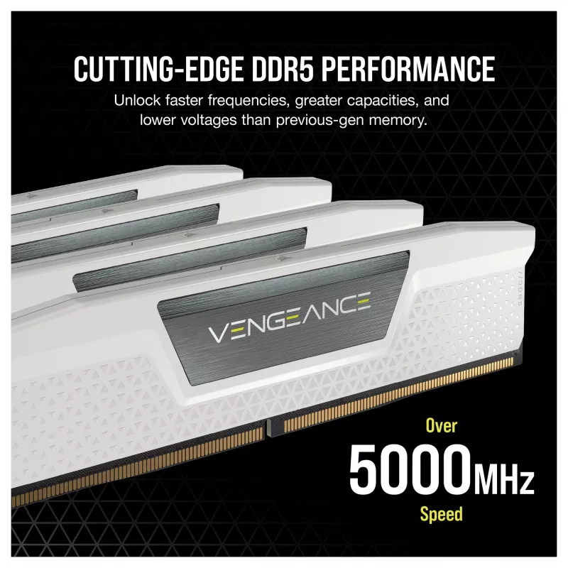 Corsair Vengeance 32GB (2x16GB) DDR5 6400MHz CL36 atminties rinkinys staliniams kompiuteriams - Baltas