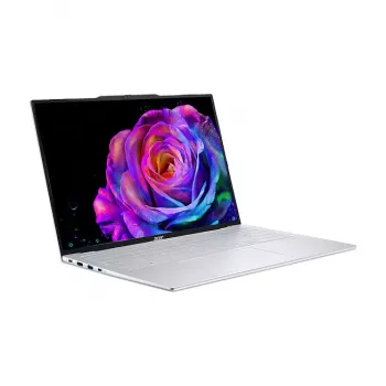 Nešiojamas kompiuteris Acer Swift Air 16 OLED SFA16-61M-R2T2 — AMD Ryzen AI 5 330, 16 colių WUXGA OLED, 16 GB RAM, 512 GB SSD, Windows 11 Home, sidabrinis