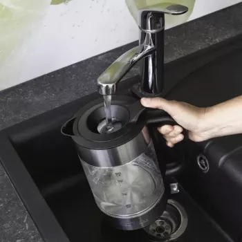 Elektrinis virdulys ProfiCook PC-WKS 1322 G — 1,7 L, 2200 W, stiklas ir nerūdijantis plienas, belaidis