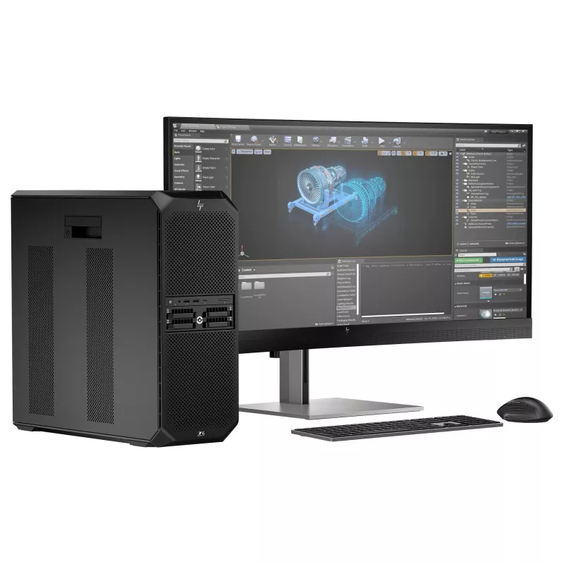 HP Z6 G5 A darbo stotis AMD Threadripper Pro 7955WX, 64 GB RAM, 2000 GB SSD, Win11Pro