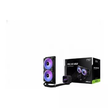 CPU Aušintuvas ASROCK Pro 240 ARGB Juodas — 240 mm skysčio AIO, ARGB apšvietimas