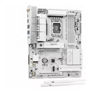 MicroATX pagrindinė plokštė ASRock B850M Challenger WiFi DDR5 AM5, balta