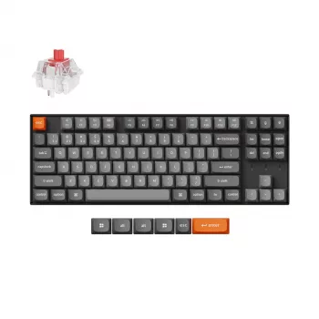 Keychron K8 Max klaviatūra, juoda, 80 % TKL, USB / RF belaidė / Bluetooth