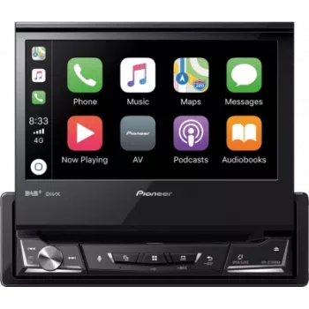 PIONEER AVH-Z7200DAB, juodas, 1 DIN, CD, DVD, MOSFET, AAC, FLAC, MP3, WAV, WMA, JPEG
