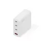 DIGITUS USB GaN įkroviklis 140W — 3× USB‑C, 1× USB‑A, 100–240V, baltas
