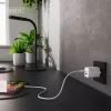 Sieninis įkroviklis DIGITUS USB GaN 45W — 1× USB-C, 1× USB-A, įvadas 100–240 V, baltas